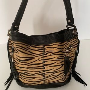 B. Makowsky zebra calf hair bag